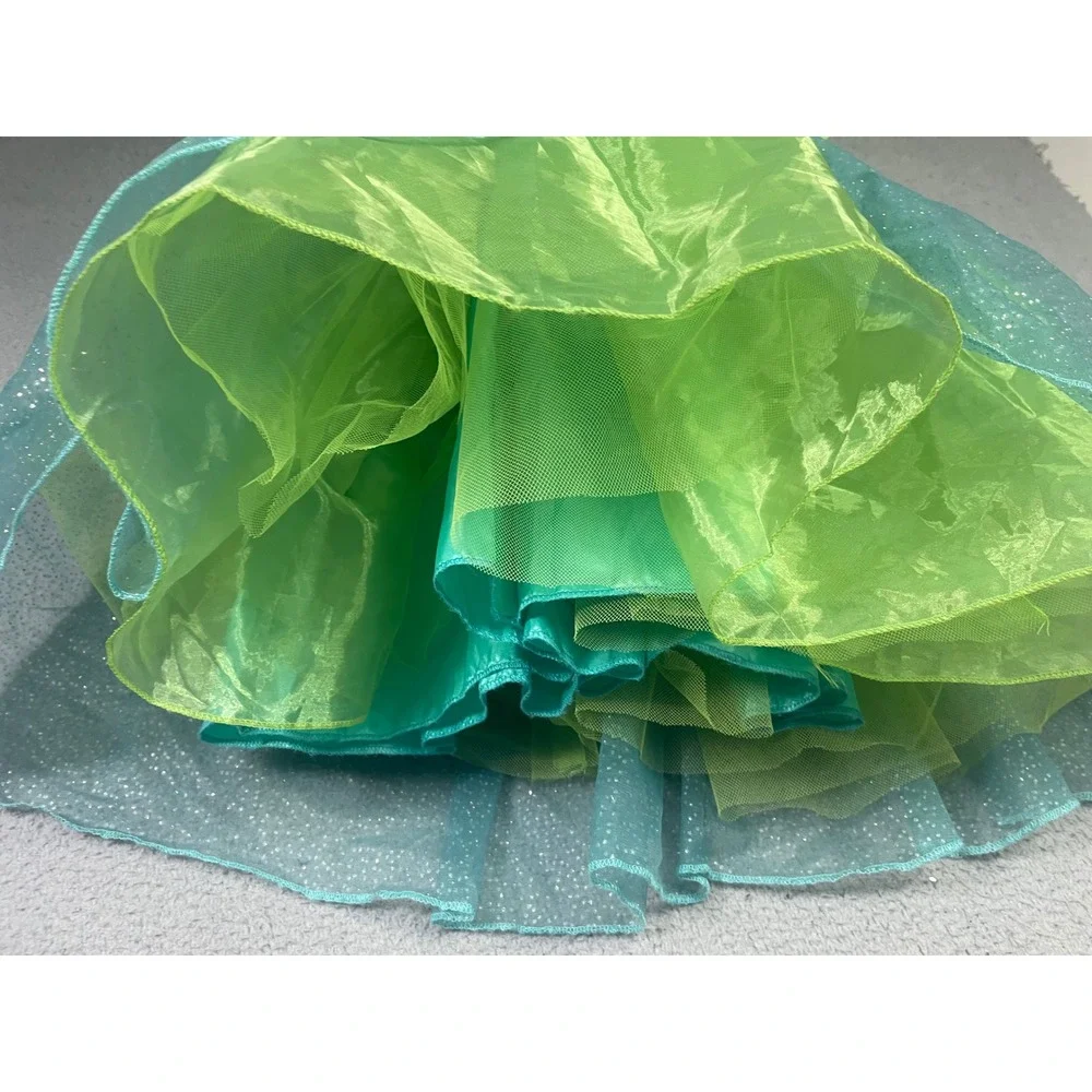 Disney Princess Tiana Costume Dress Girls 6/6X Green Princess and the Frog